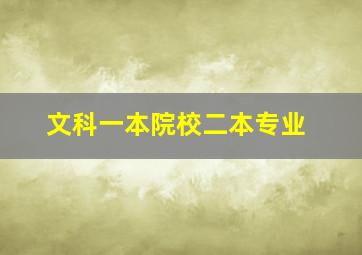 文科一本院校二本专业