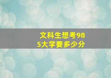 文科生想考985大学要多少分