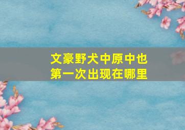 文豪野犬中原中也第一次出现在哪里