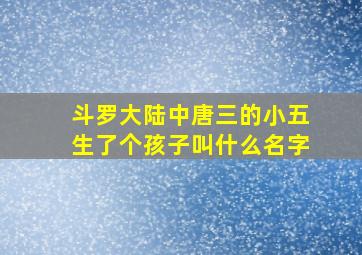 斗罗大陆中唐三的小五生了个孩子叫什么名字