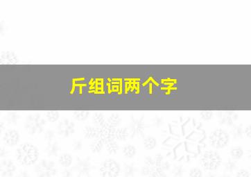 斤组词两个字