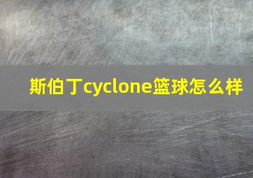 斯伯丁cyclone篮球怎么样