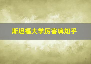 斯坦福大学厉害嘛知乎