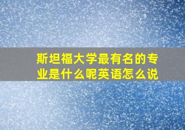 斯坦福大学最有名的专业是什么呢英语怎么说