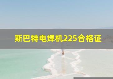 斯巴特电焊机225合格证