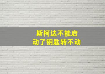 斯柯达不能启动了钥匙转不动