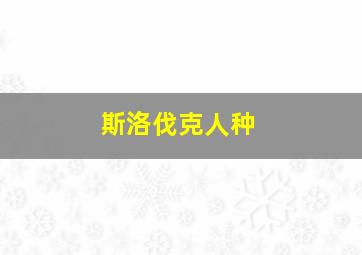 斯洛伐克人种