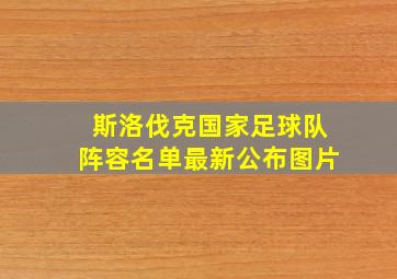 斯洛伐克国家足球队阵容名单最新公布图片