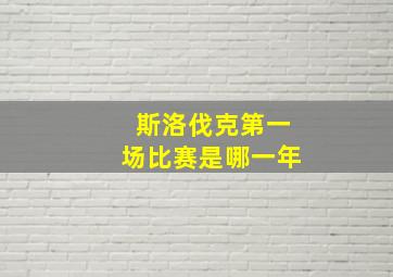 斯洛伐克第一场比赛是哪一年