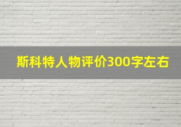 斯科特人物评价300字左右