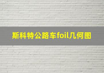 斯科特公路车foil几何图