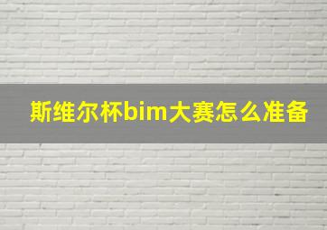 斯维尔杯bim大赛怎么准备