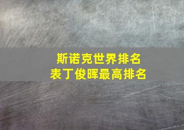 斯诺克世界排名表丁俊晖最高排名