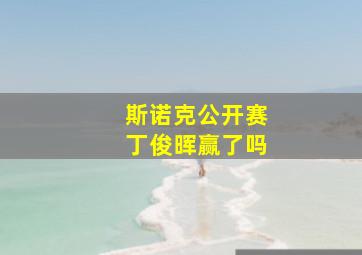 斯诺克公开赛丁俊晖赢了吗