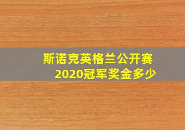 斯诺克英格兰公开赛2020冠军奖金多少