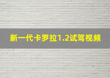 新一代卡罗拉1.2试驾视频