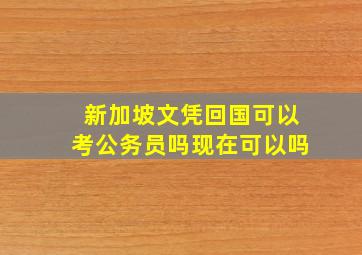 新加坡文凭回国可以考公务员吗现在可以吗