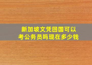 新加坡文凭回国可以考公务员吗现在多少钱