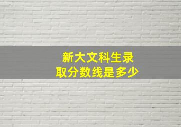 新大文科生录取分数线是多少