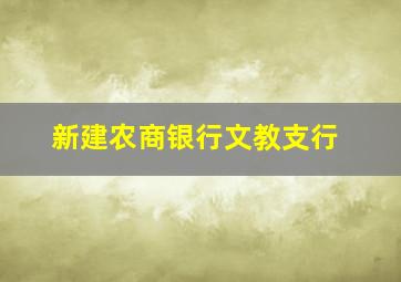 新建农商银行文教支行