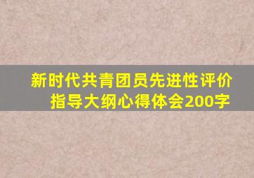 新时代共青团员先进性评价指导大纲心得体会200字