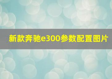 新款奔驰e300参数配置图片