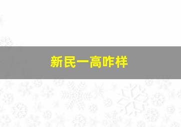 新民一高咋样