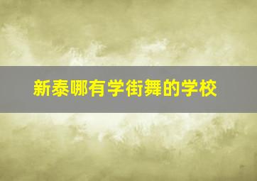 新泰哪有学街舞的学校