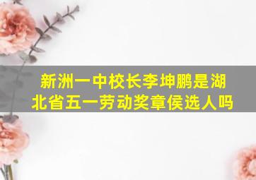 新洲一中校长李坤鹏是湖北省五一劳动奖章侯选人吗