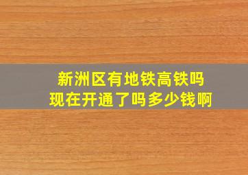 新洲区有地铁高铁吗现在开通了吗多少钱啊