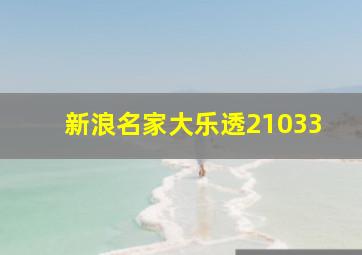 新浪名家大乐透21033