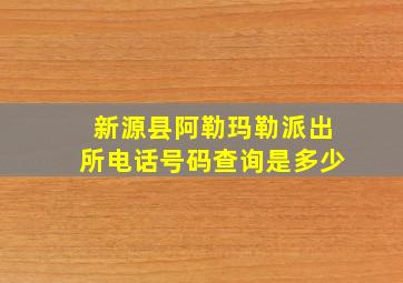 新源县阿勒玛勒派出所电话号码查询是多少