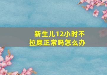 新生儿12小时不拉屎正常吗怎么办