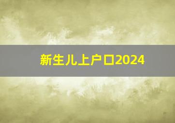 新生儿上户口2024