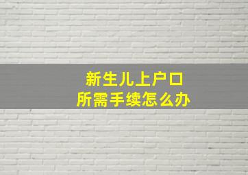 新生儿上户口所需手续怎么办