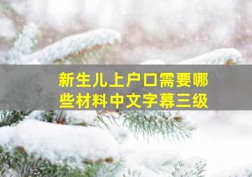 新生儿上户口需要哪些材料中文字幕三级