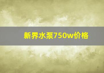 新界水泵750w价格