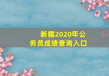 新疆2020年公务员成绩查询入口