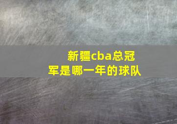 新疆cba总冠军是哪一年的球队