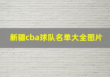 新疆cba球队名单大全图片