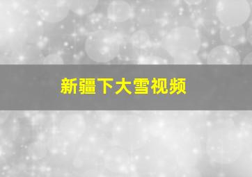 新疆下大雪视频