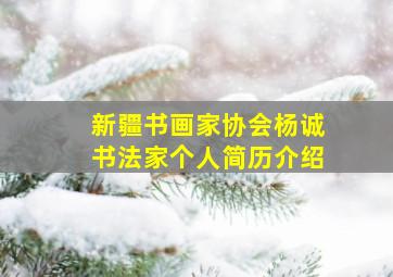 新疆书画家协会杨诚书法家个人简历介绍