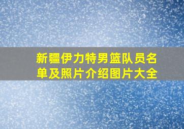 新疆伊力特男篮队员名单及照片介绍图片大全