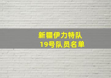 新疆伊力特队19号队员名单