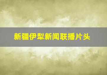 新疆伊犁新闻联播片头