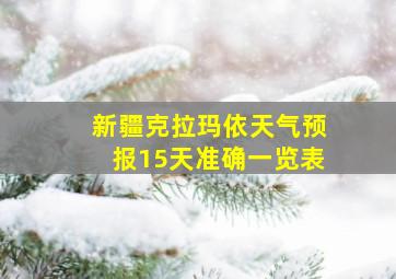 新疆克拉玛依天气预报15天准确一览表