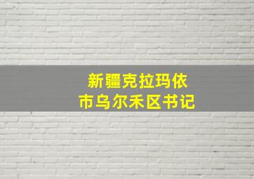 新疆克拉玛依市乌尔禾区书记