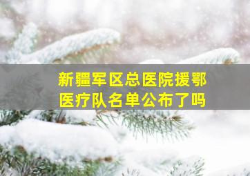 新疆军区总医院援鄂医疗队名单公布了吗