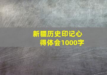 新疆历史印记心得体会1000字