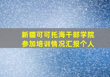 新疆可可托海干部学院参加培训情况汇报个人